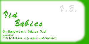 vid babics business card